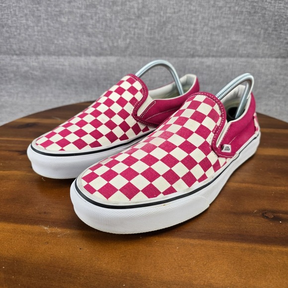 Vans Classic Slip-On Checkerboard Raspberry Pink White Mens 8.5 Womens 10 751505 - Picture 3 of 13
